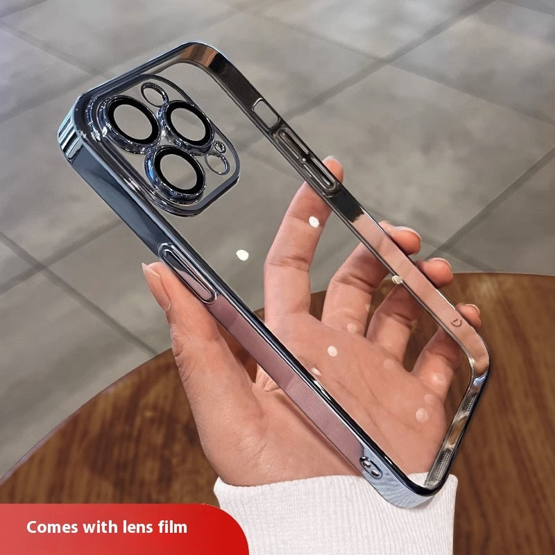 Coque de téléphone IPhone, étui souple en TPU galvanisé, Transparent, résistant aux chutes