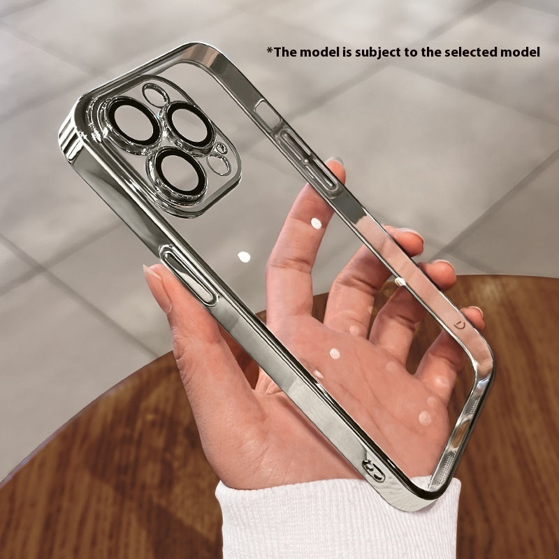 Coque de téléphone IPhone, étui souple en TPU galvanisé, Transparent, résistant aux chutes